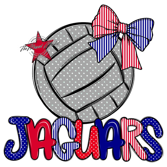 Jaguars Volleyball Spirit Design-Blue & Red