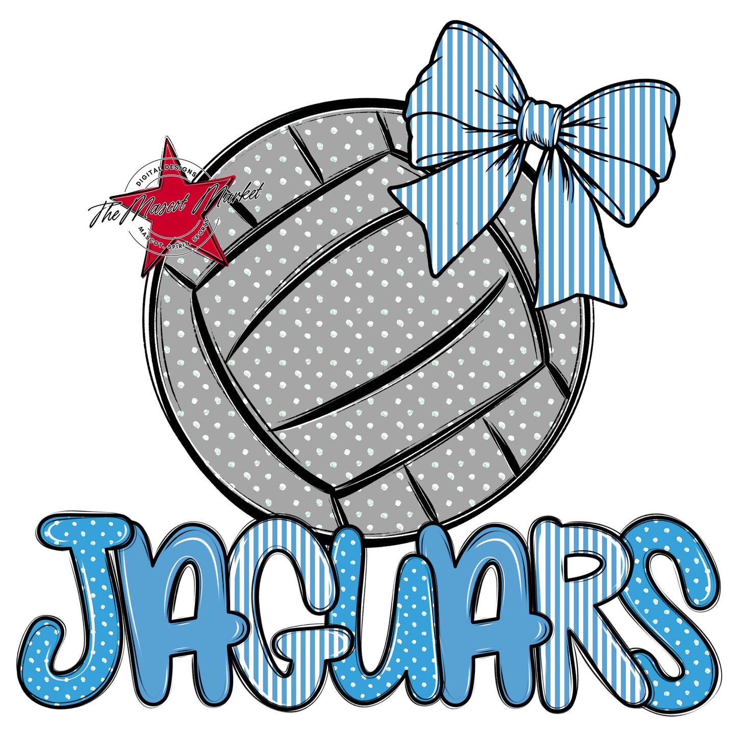 Jaguars Volleyball Spirit Design-Carolina Blue