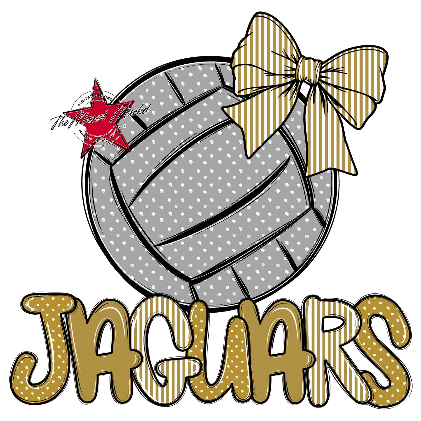 Jaguars Volleyball Spirit Design-Gold