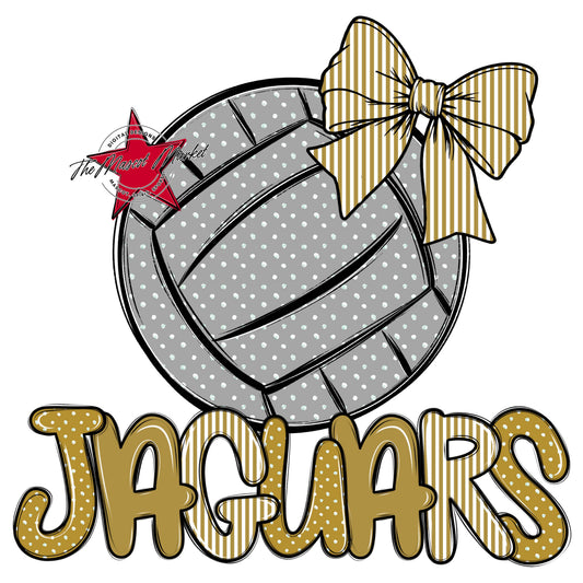 Jaguars Volleyball Spirit Design-Gold