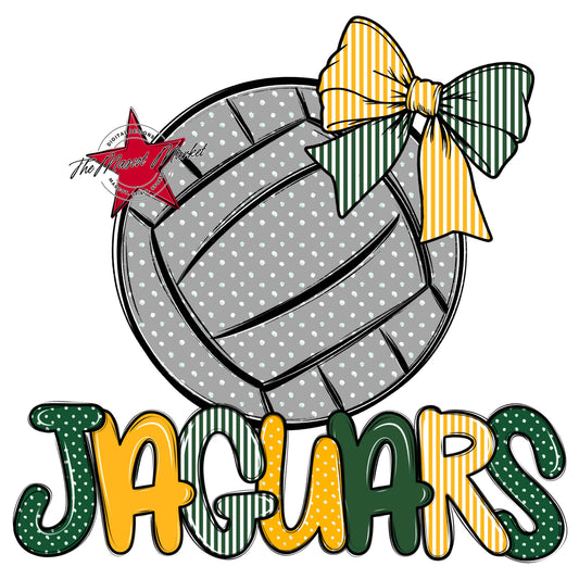 Jaguars Volleyball Spirit Design-Green & Yellow