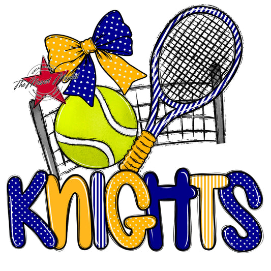 Knights Tennis Spirit Design-Blue & Yellow
