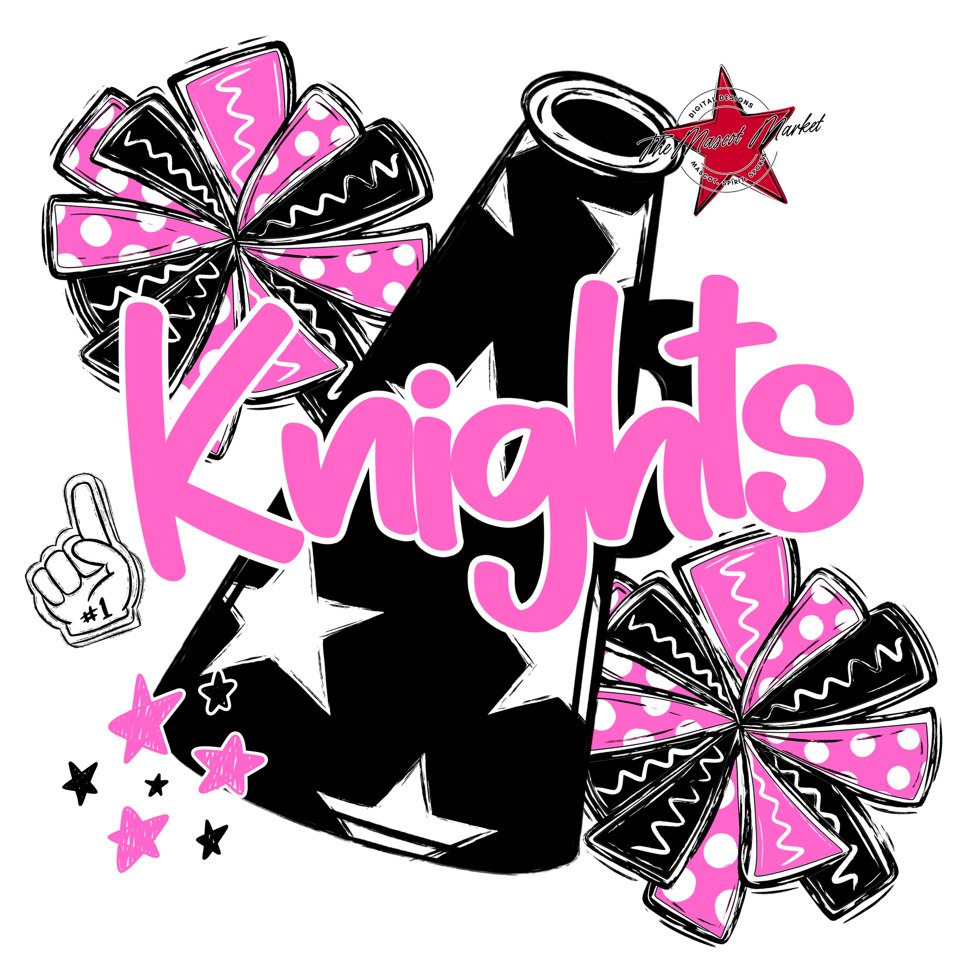Knights Alpha Megaphone Design-Baby Pink