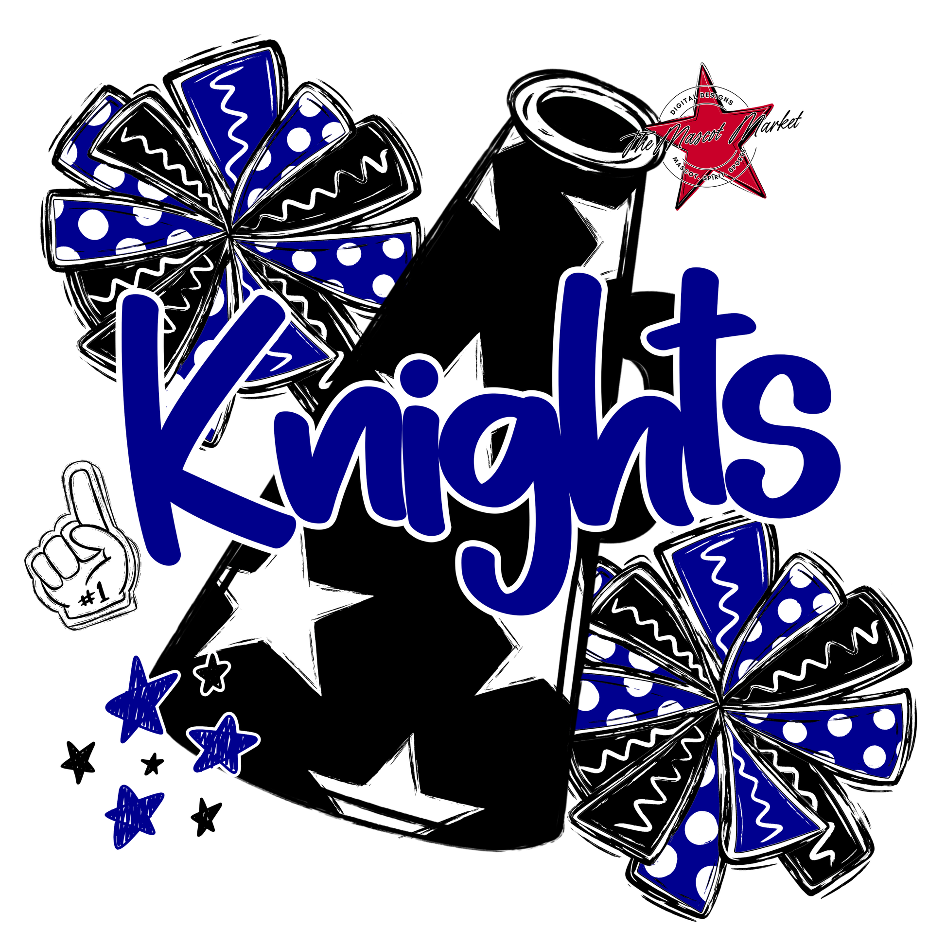 Knights Alpha Megaphone Design-Blue