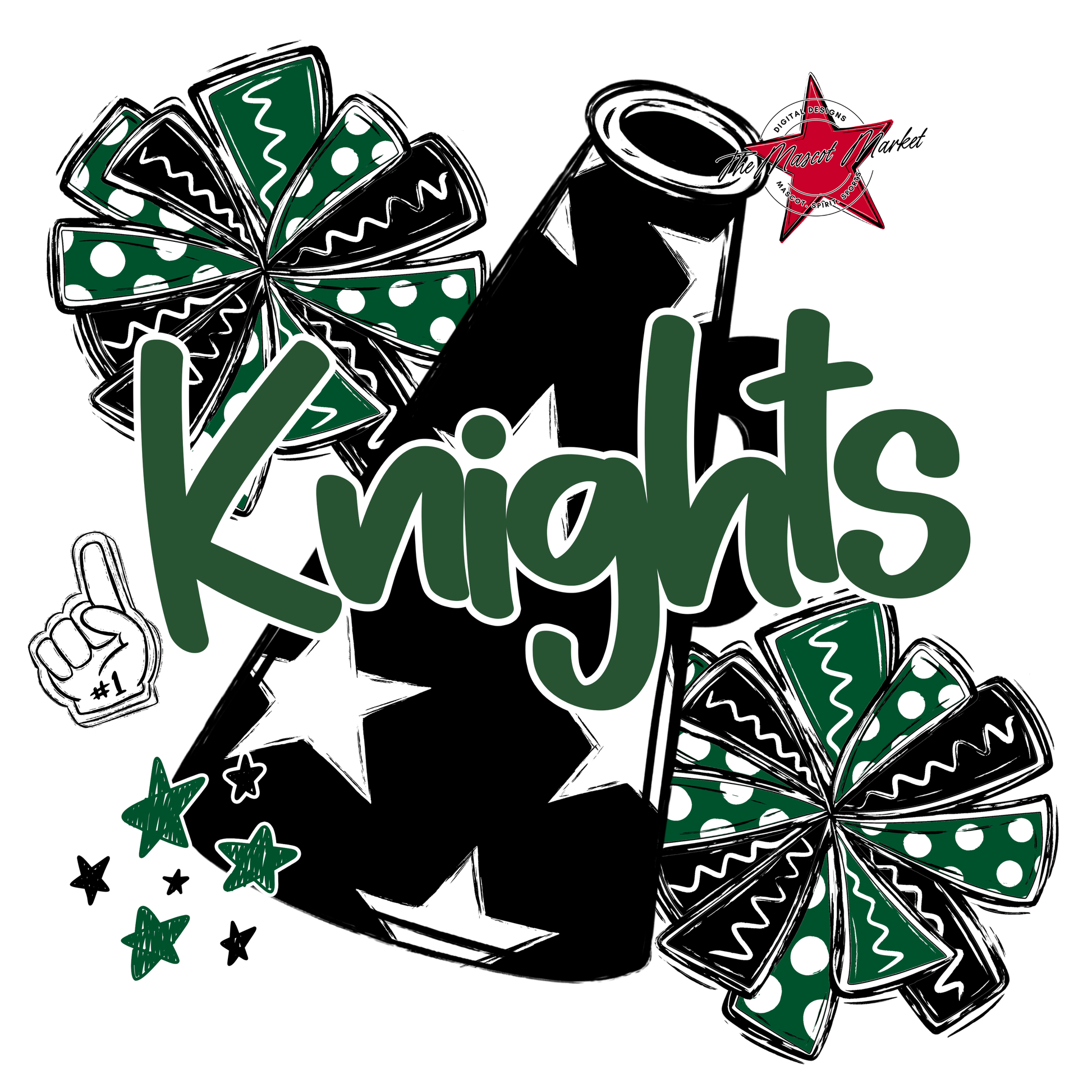 Knights Alpha Megaphone Design-Green