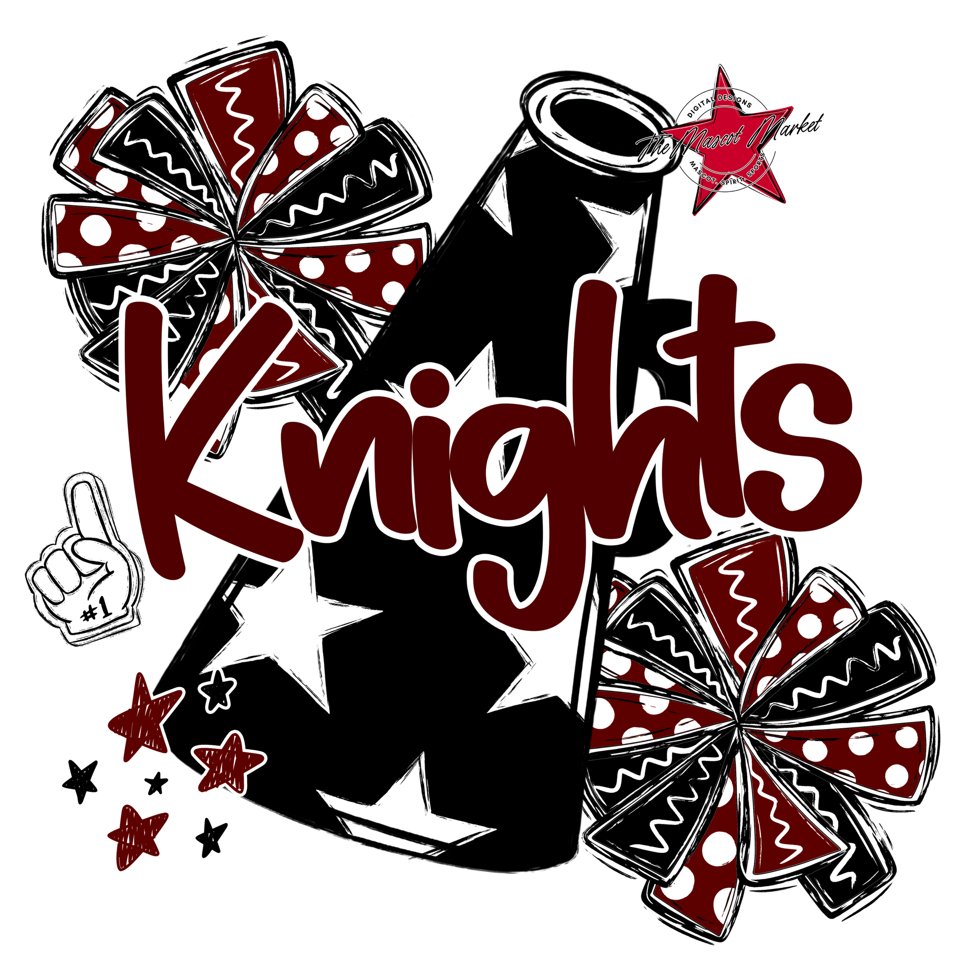 Knights Alpha Megaphone Design-Maroon