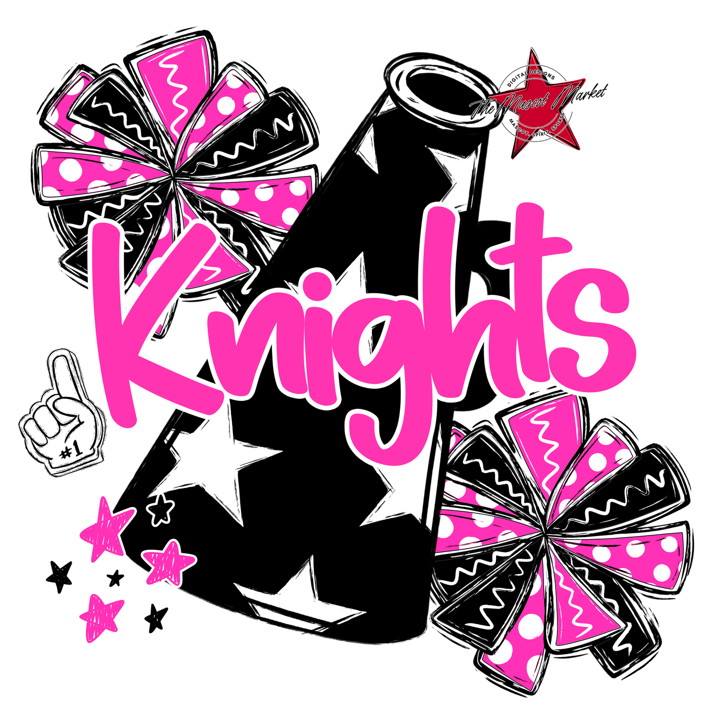Knights Alpha Megaphone Design-Pink