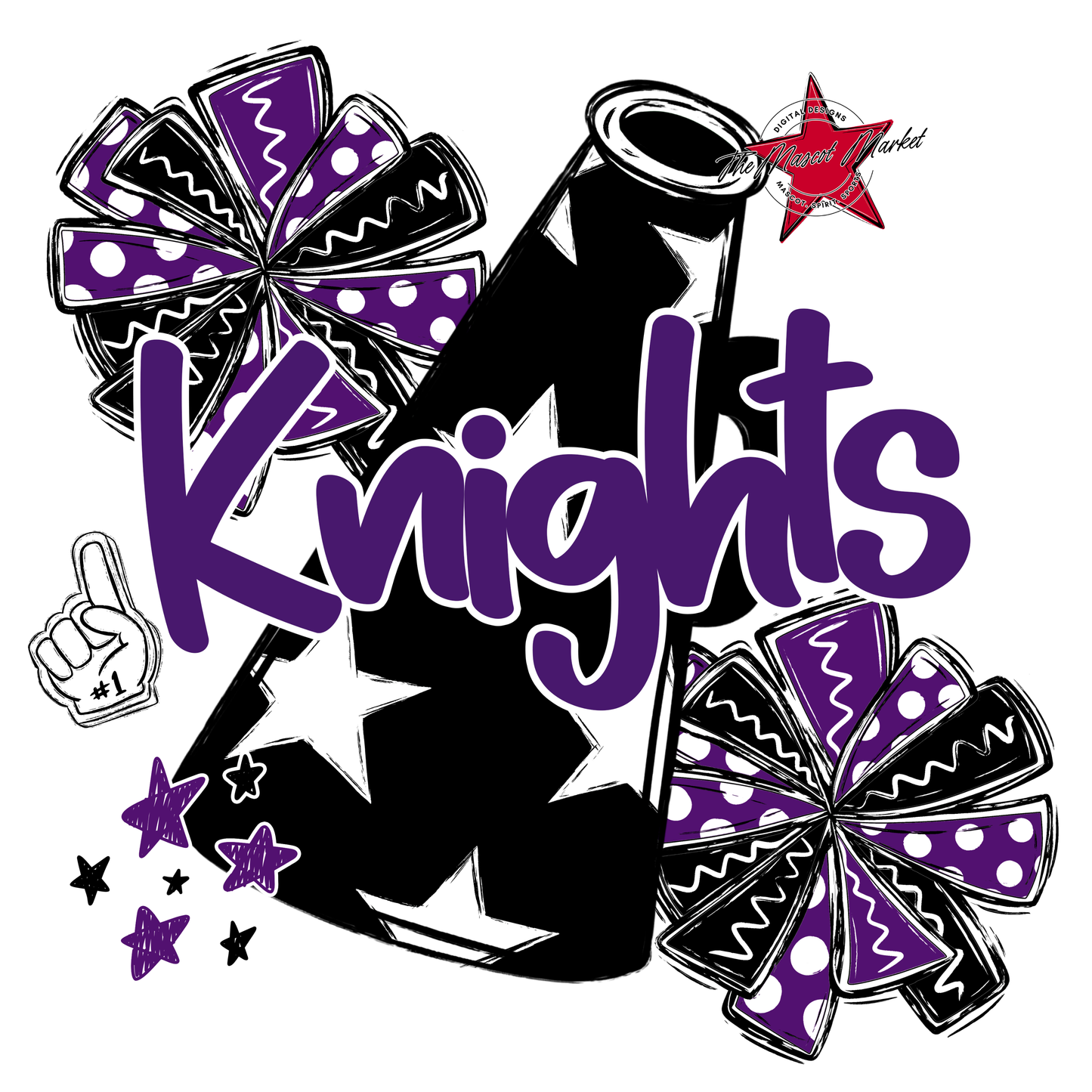 Knights Alpha Megaphone Design-Purple