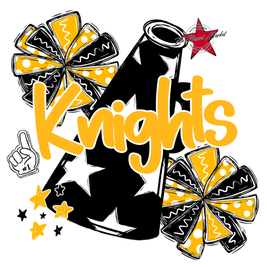 Knights Alpha Megaphone Design-Yellow