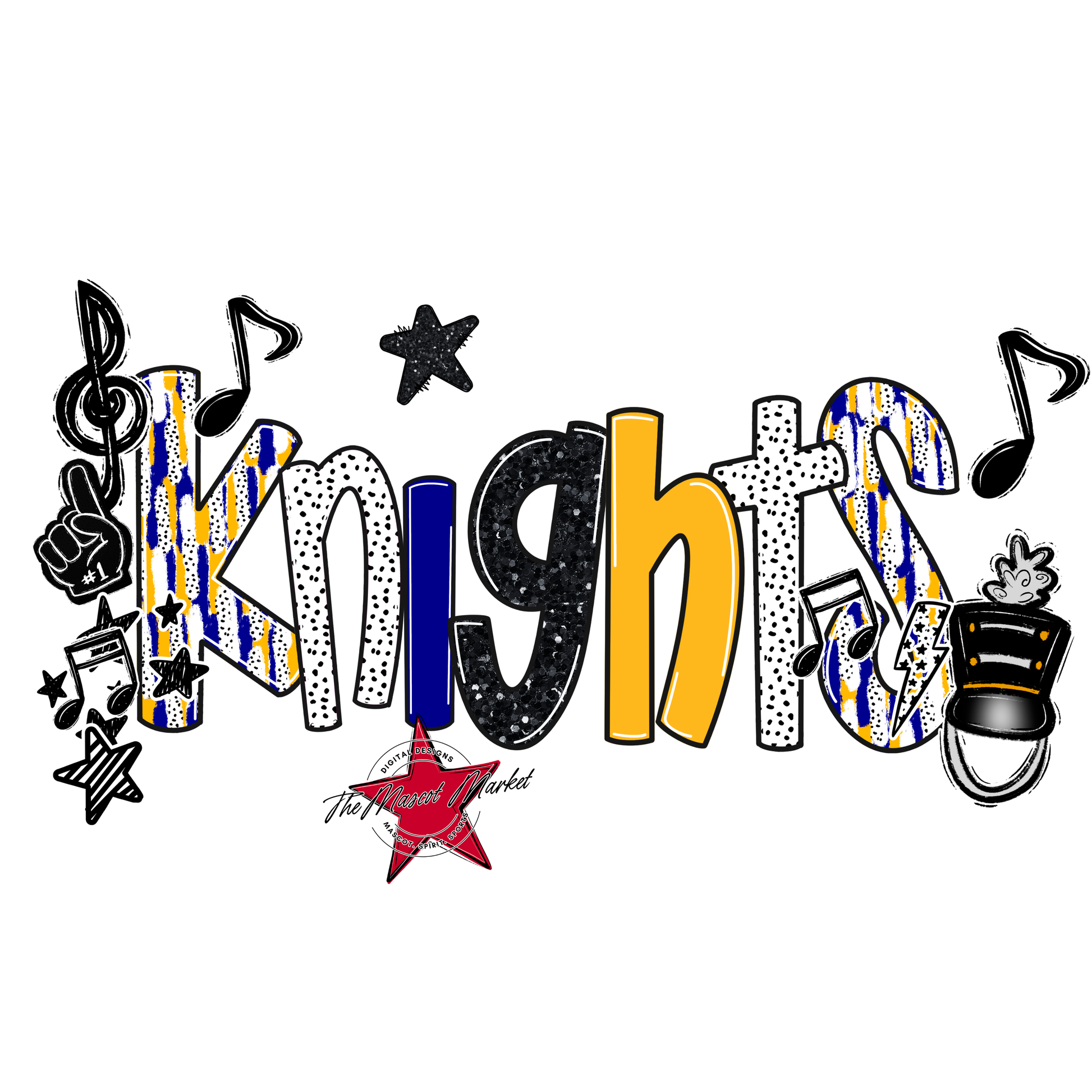 Knights Band Scrape-Blue-Yellow