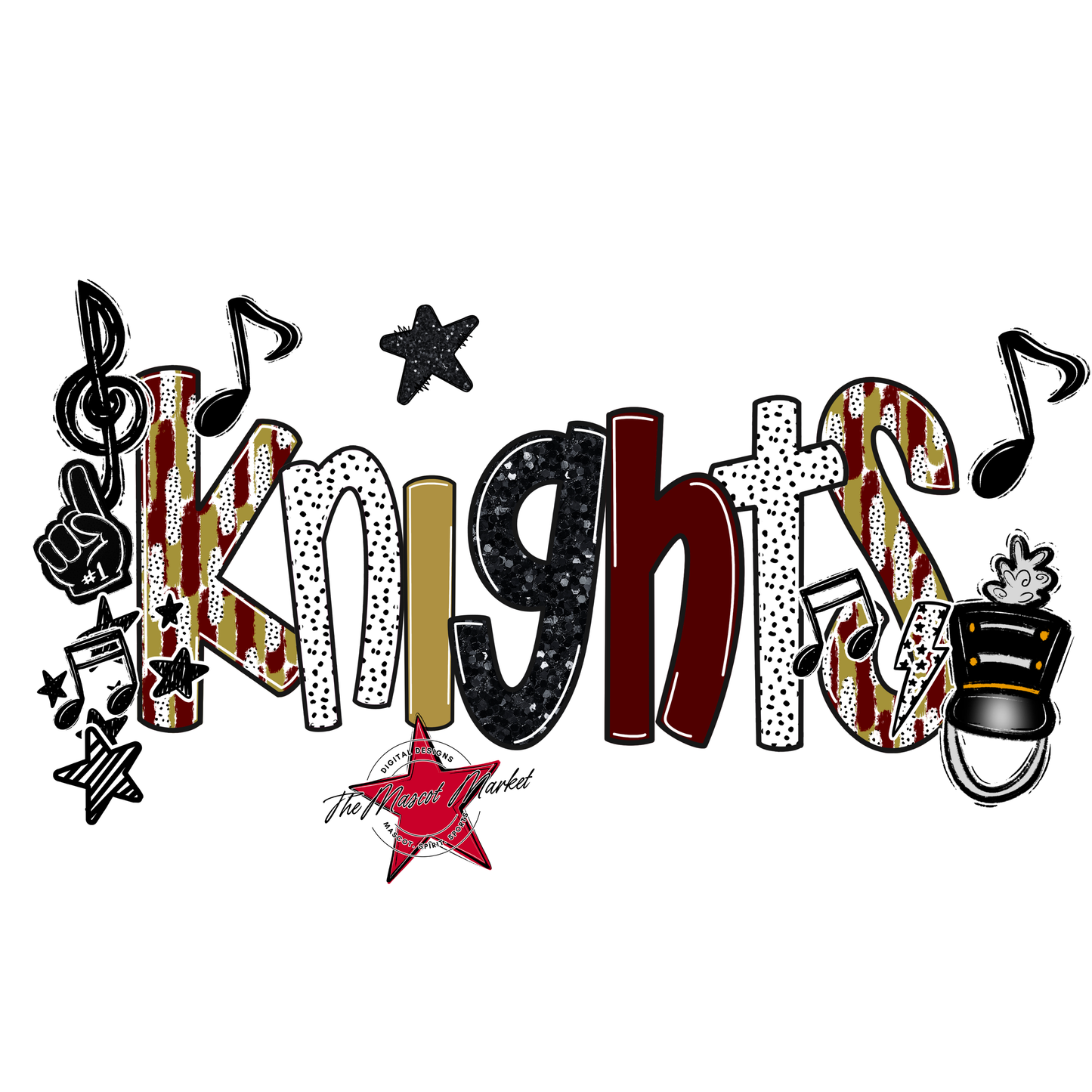 Knights Band Scrape-Maroon-Gold