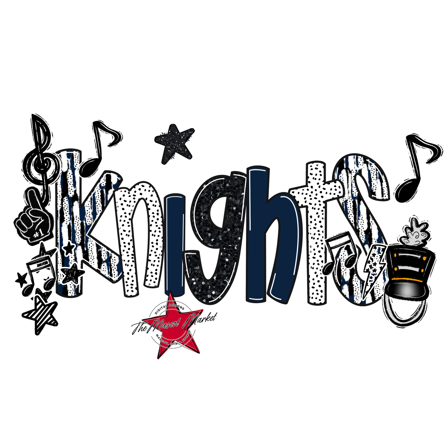Knights Band Scrape-Navy