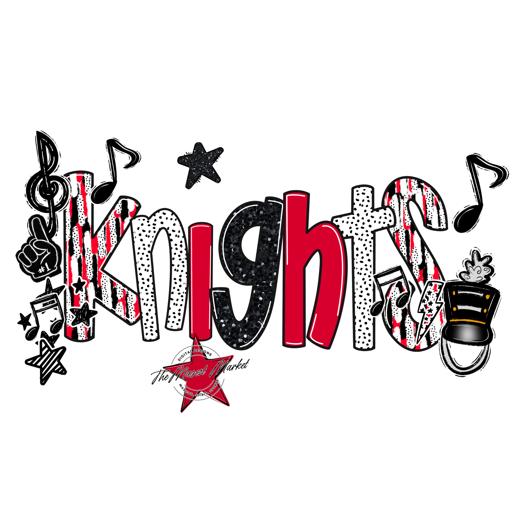 Knights Band Scrape-Red