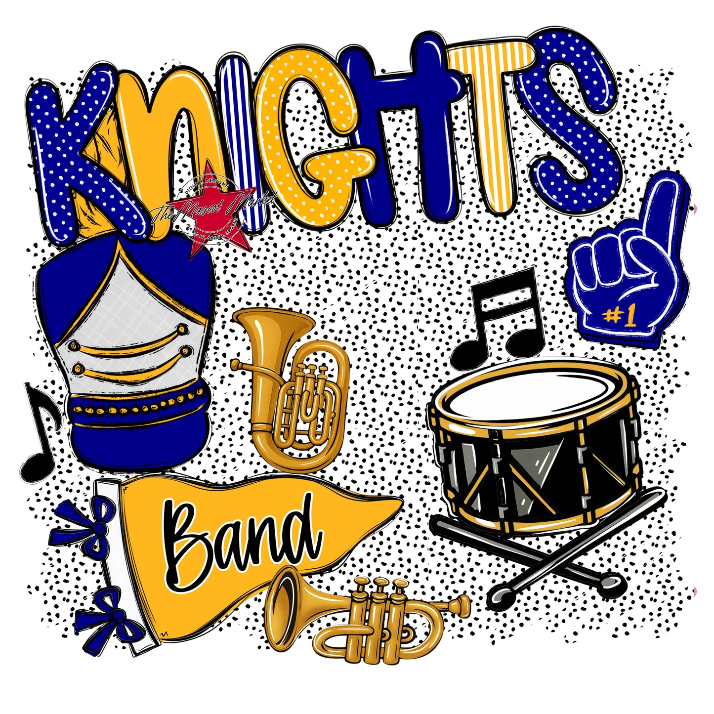 Knights Band Spirit-Blue & Yellow