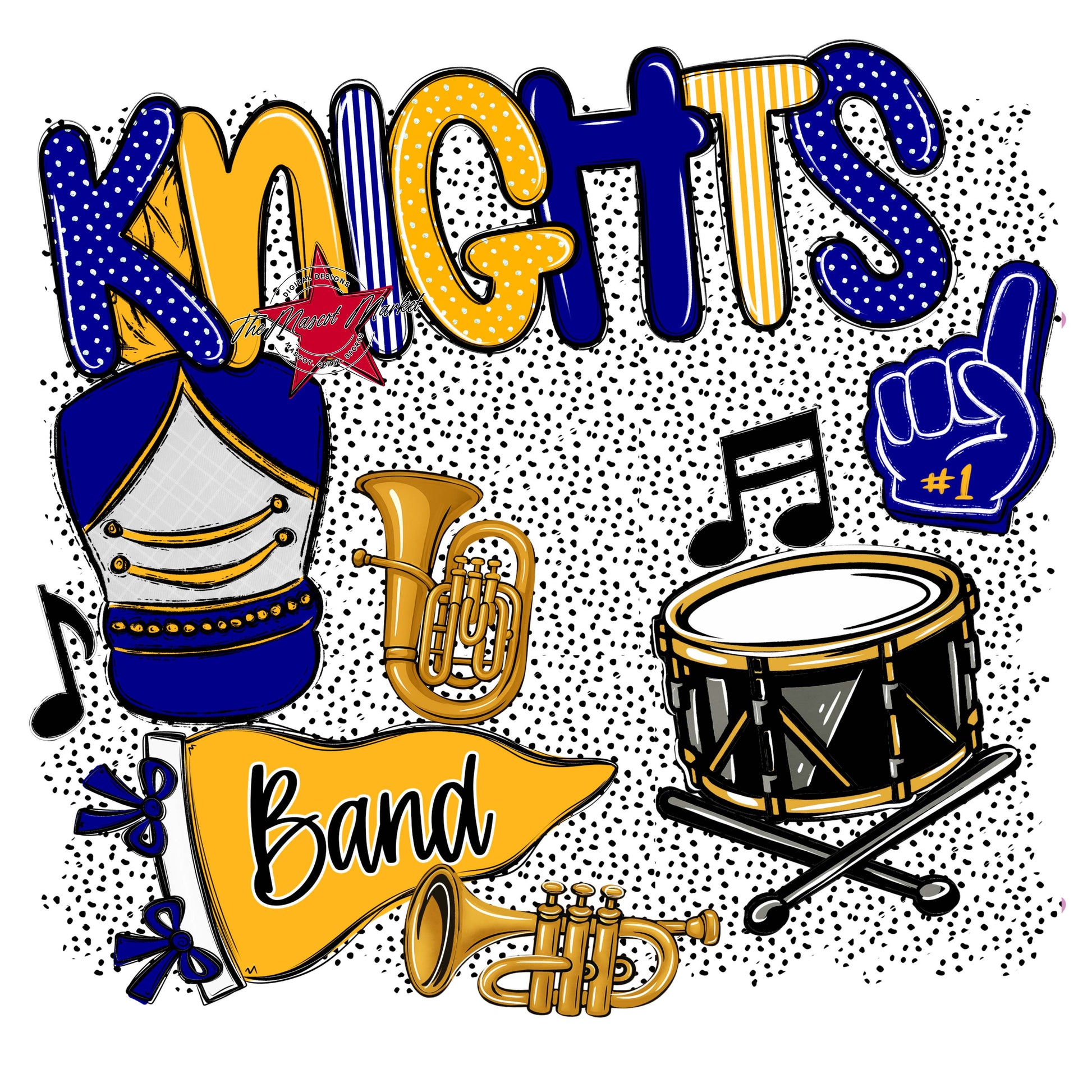 Knights Band Spirit-Blue & Yellow