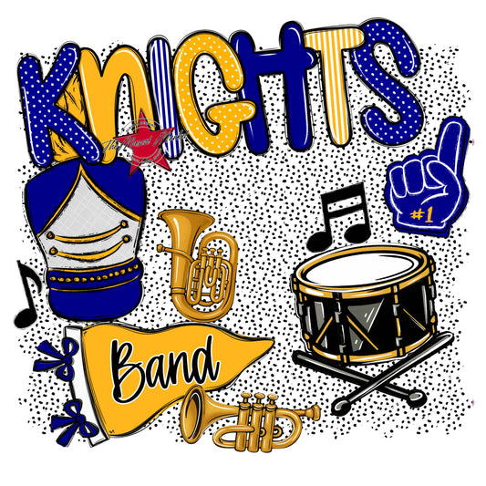 Knights Band Spirit-Blue & Yellow