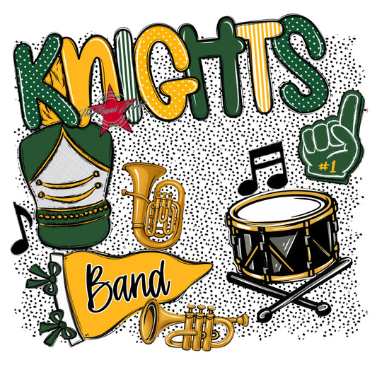 Knights Band Spirit-Green & Yellow