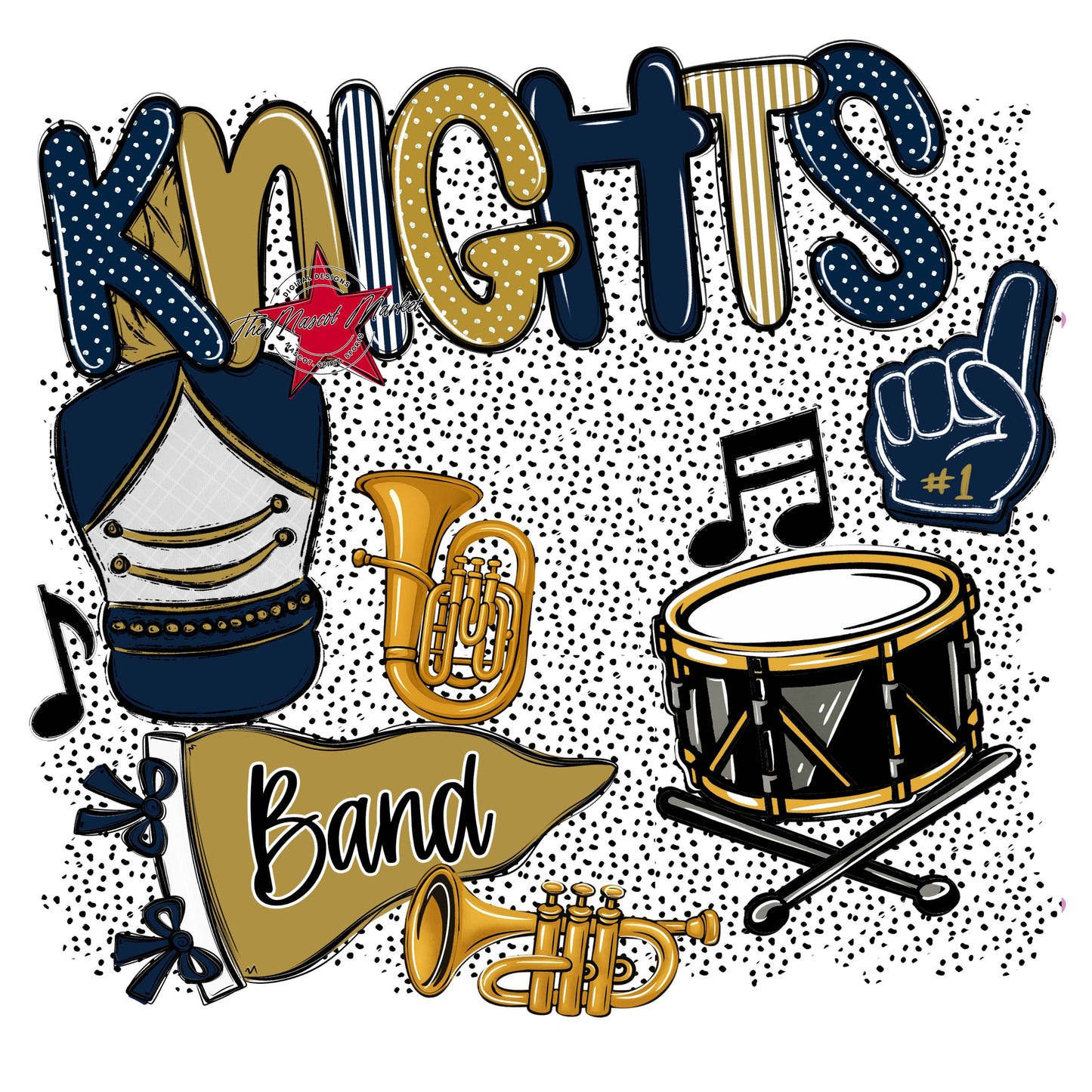 Knights Band Spirit-Navy & Gold