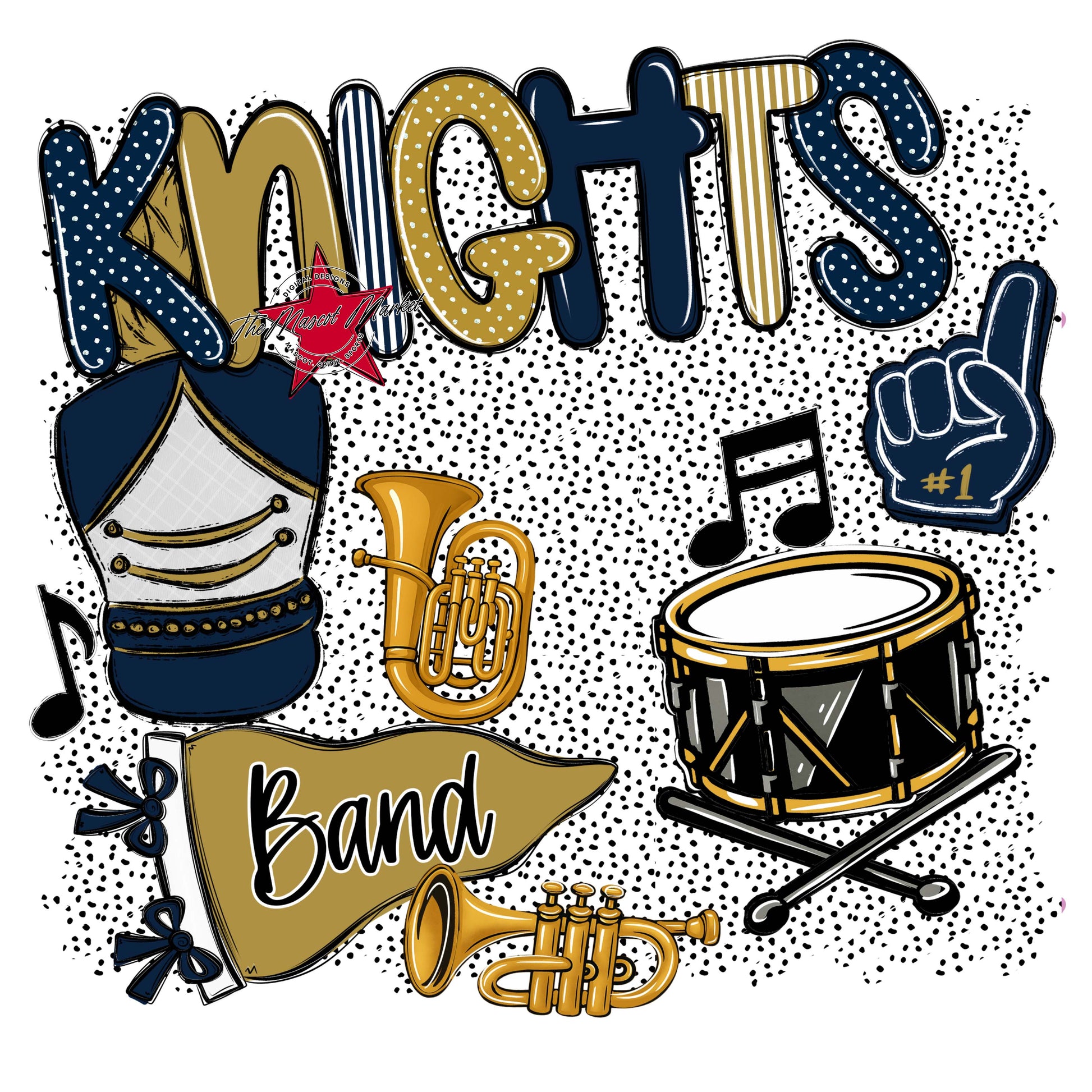 Knights Band Spirit-Navy & Gold