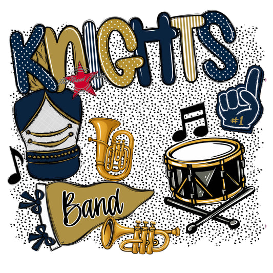 Knights Band Spirit-Navy & Gold
