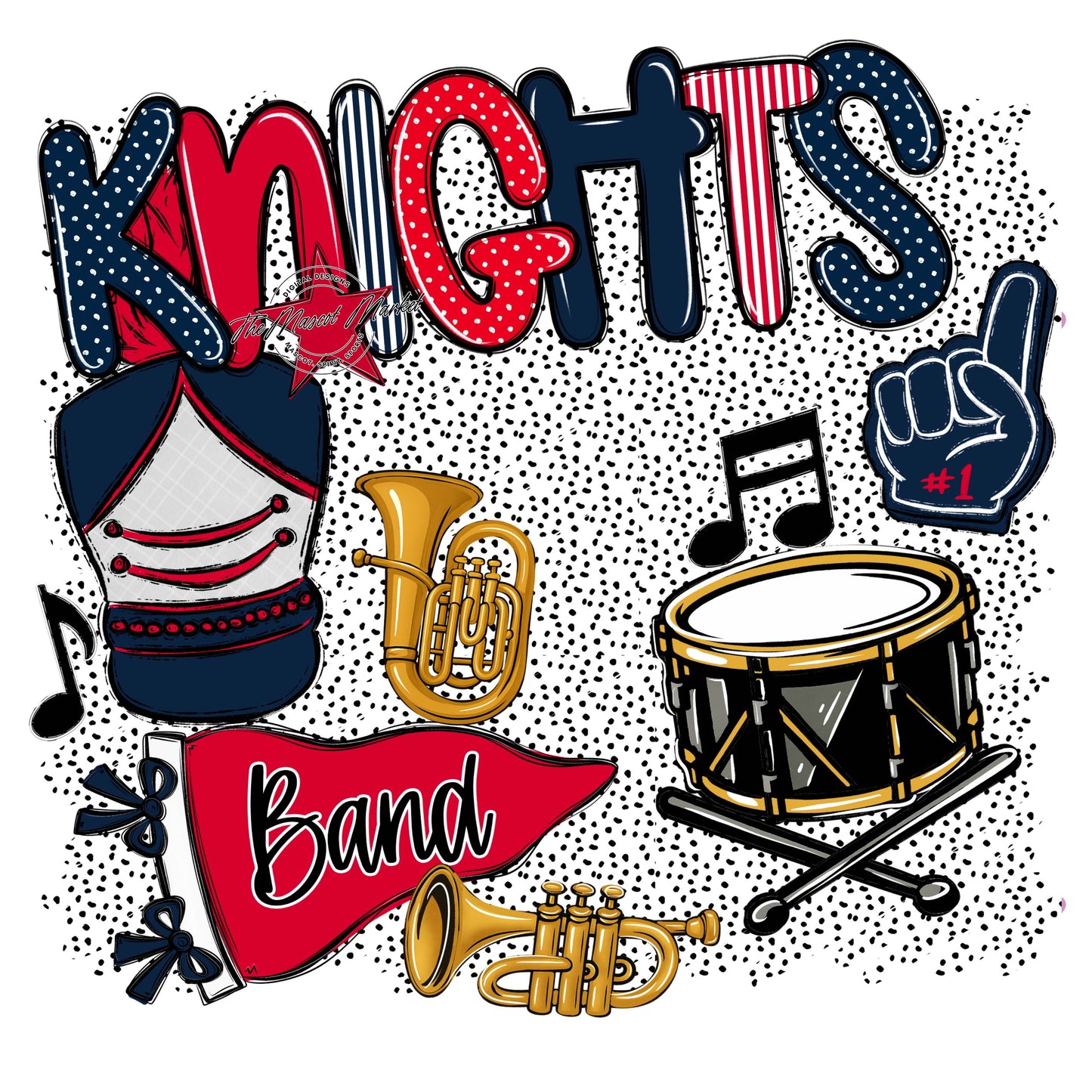 Knights Band Spirit-Navy & Red
