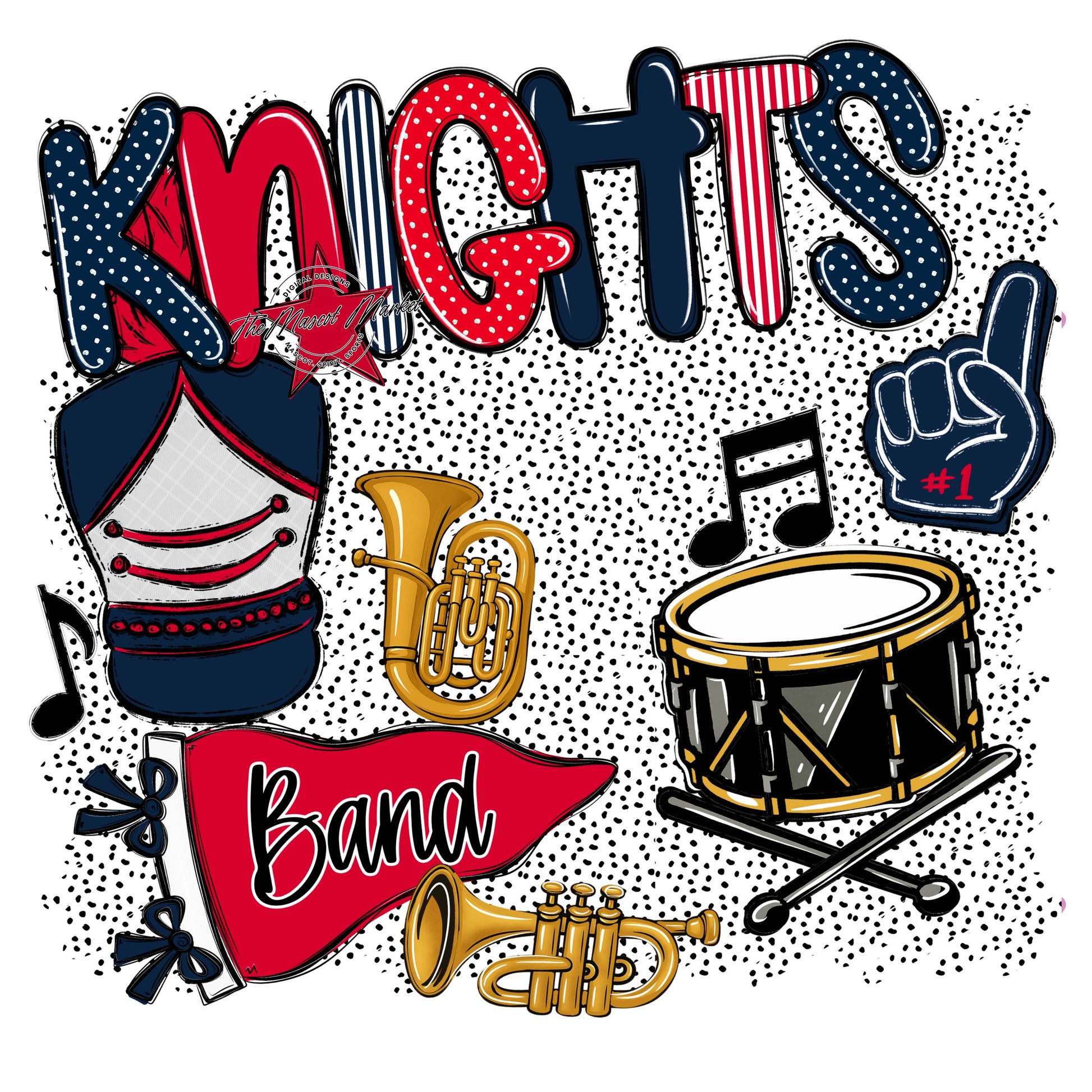 Knights Band Spirit-Navy & Red