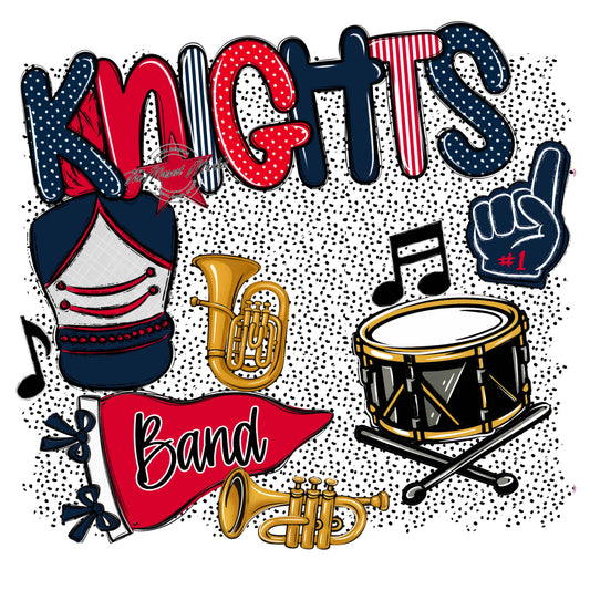 Knights Band Spirit-Navy & Red