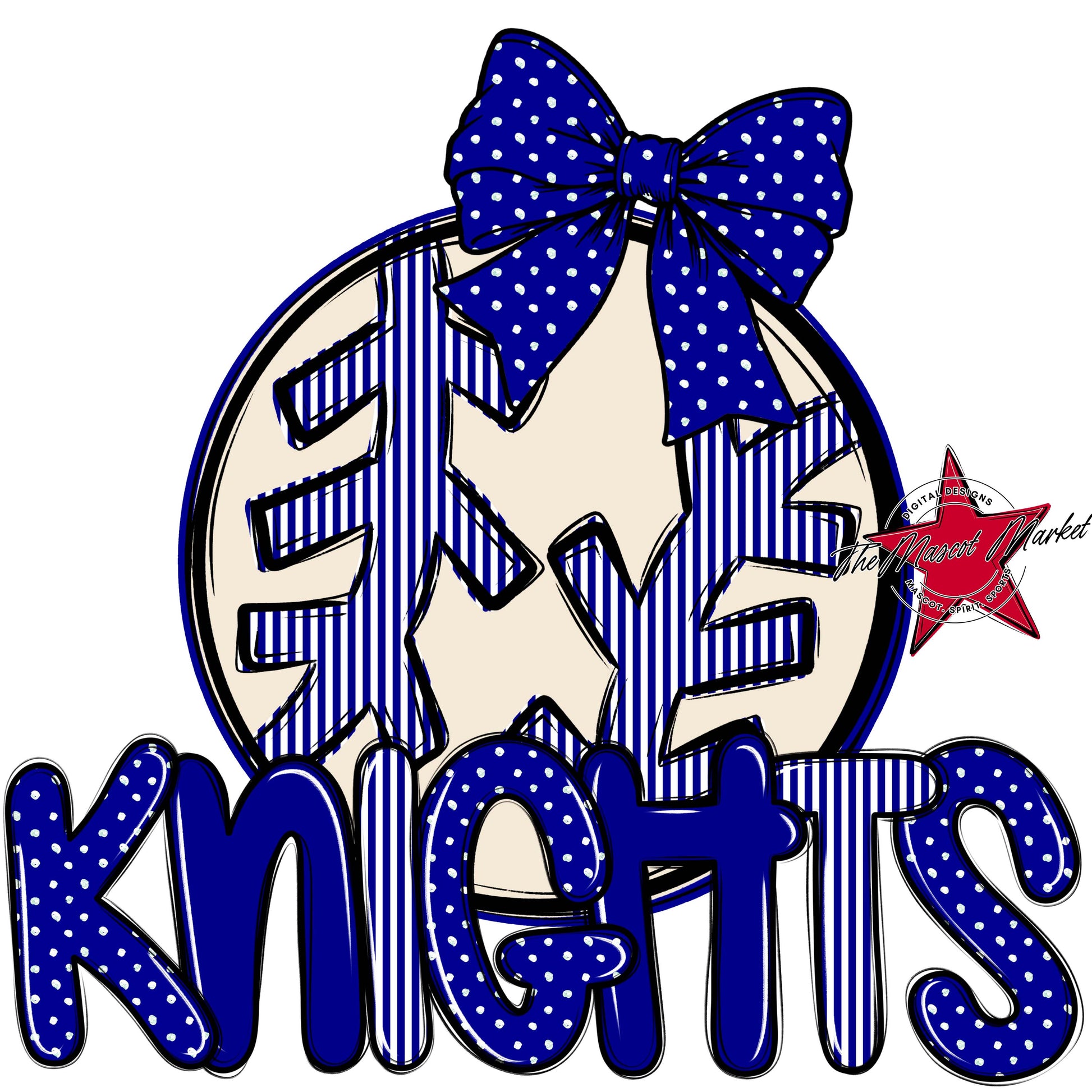 Knights Baseball-Softball Spirit Design-Blue
