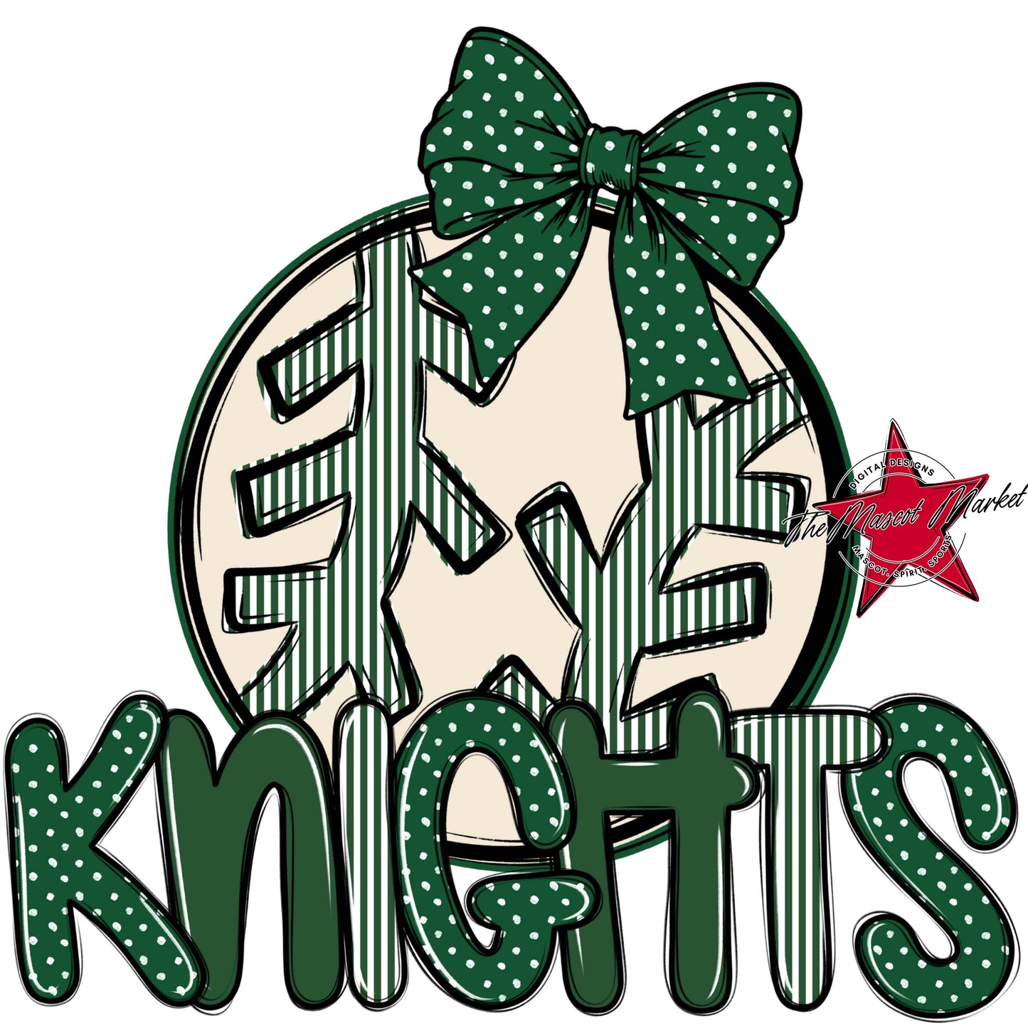 Knights Baseball-Softball Spirit Design-Green