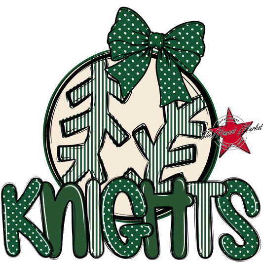 Knights Baseball-Softball Spirit Design-Green
