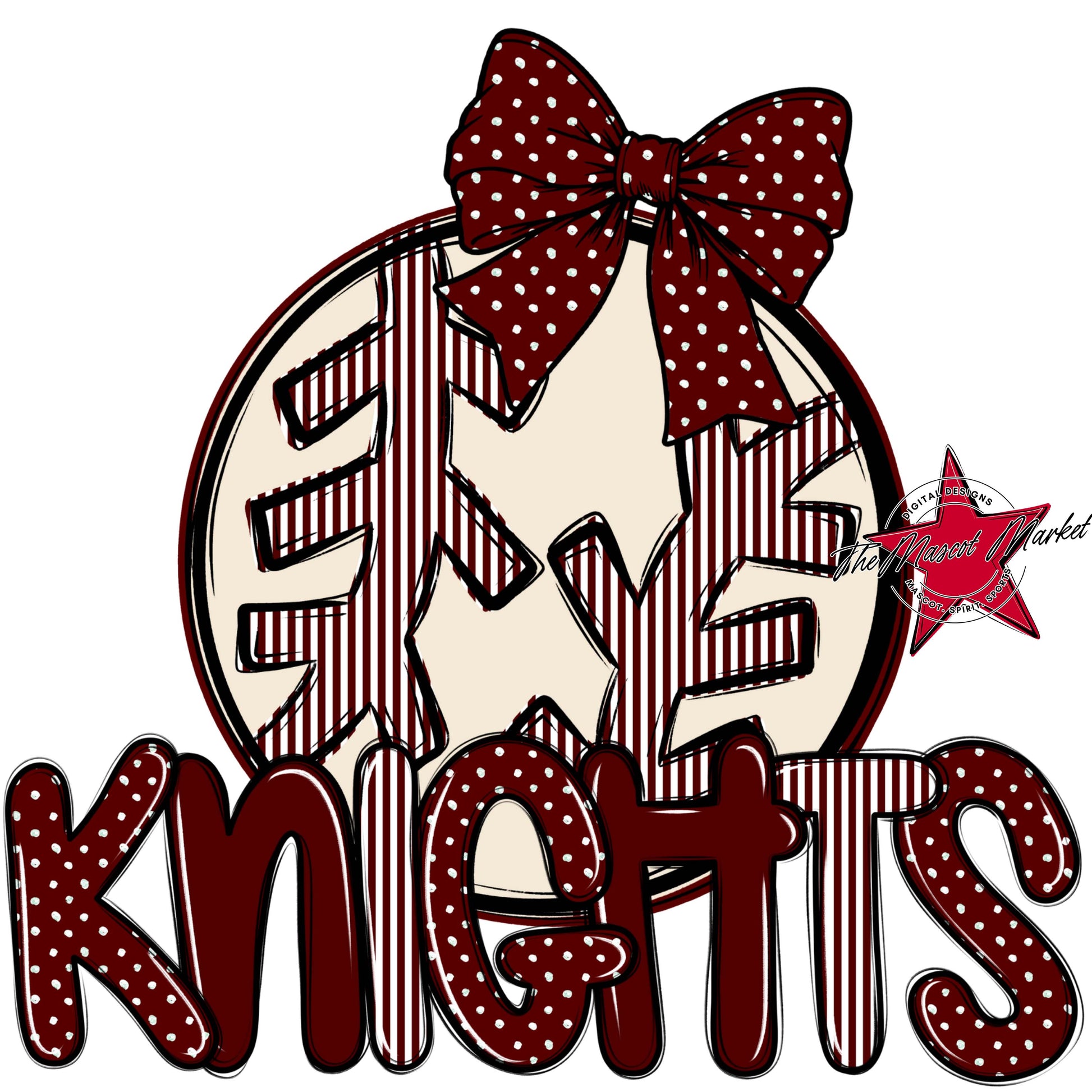 Knights Baseball-Softball Spirit Design-Maroon
