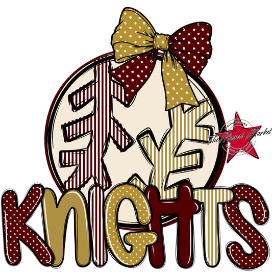 Knights Baseball-Softball Spirit Design-Maroon & Gold