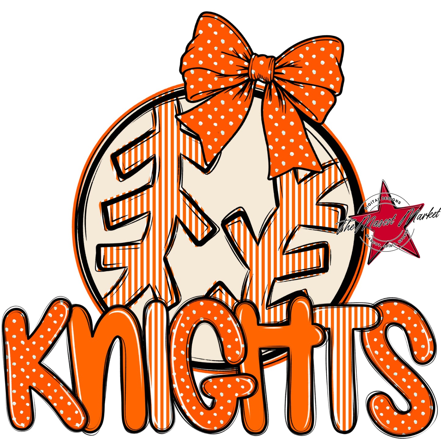 Knights Baseball-Softball Spirit Design-Orange