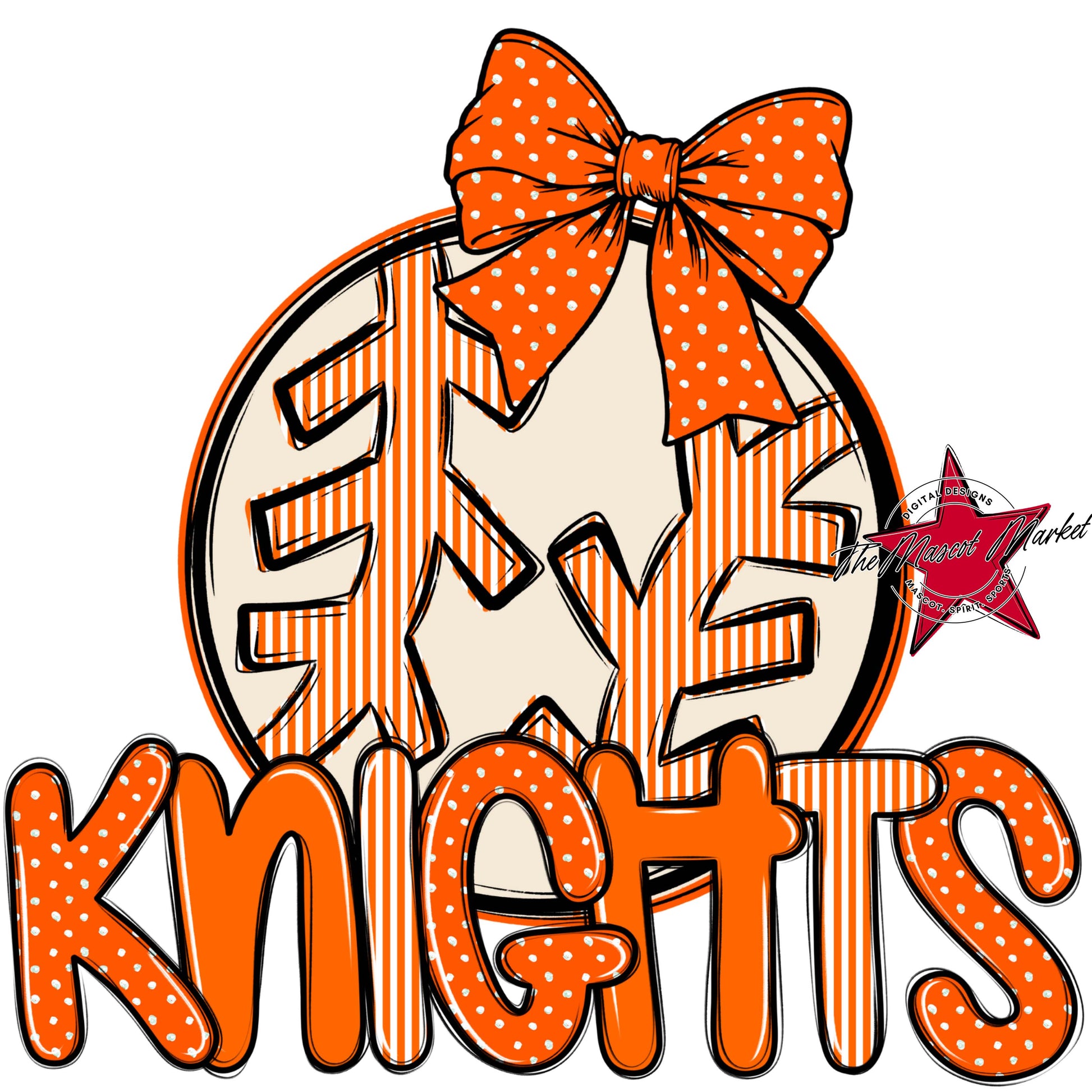 Knights Baseball-Softball Spirit Design-Orange