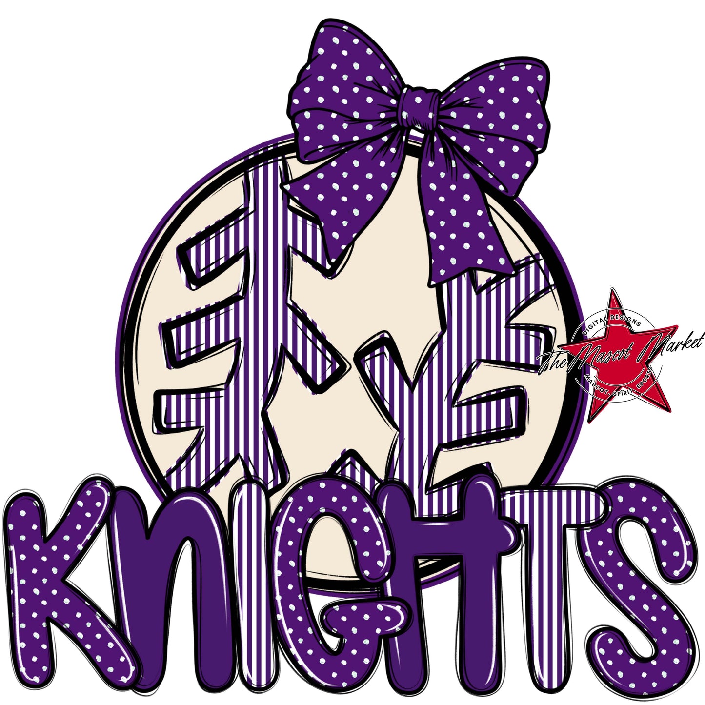 Knights Baseball-Softball Spirit Design-Purple