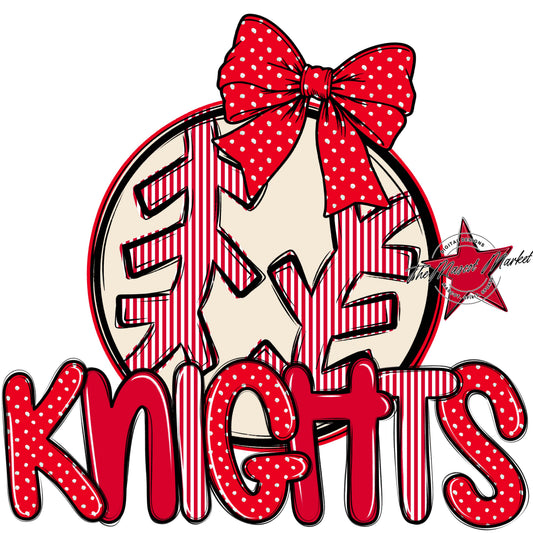 Knights Baseball-Softball Spirit Design-Red