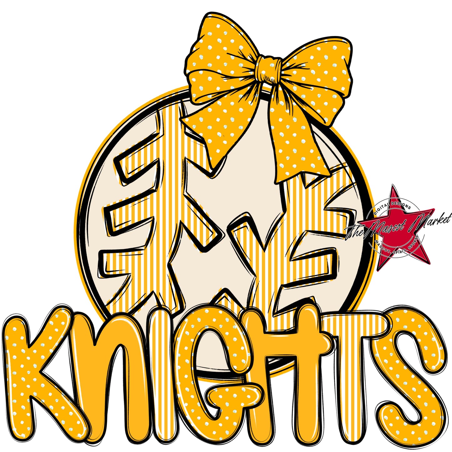Knights Baseball-Softball Spirit Design-Yellow