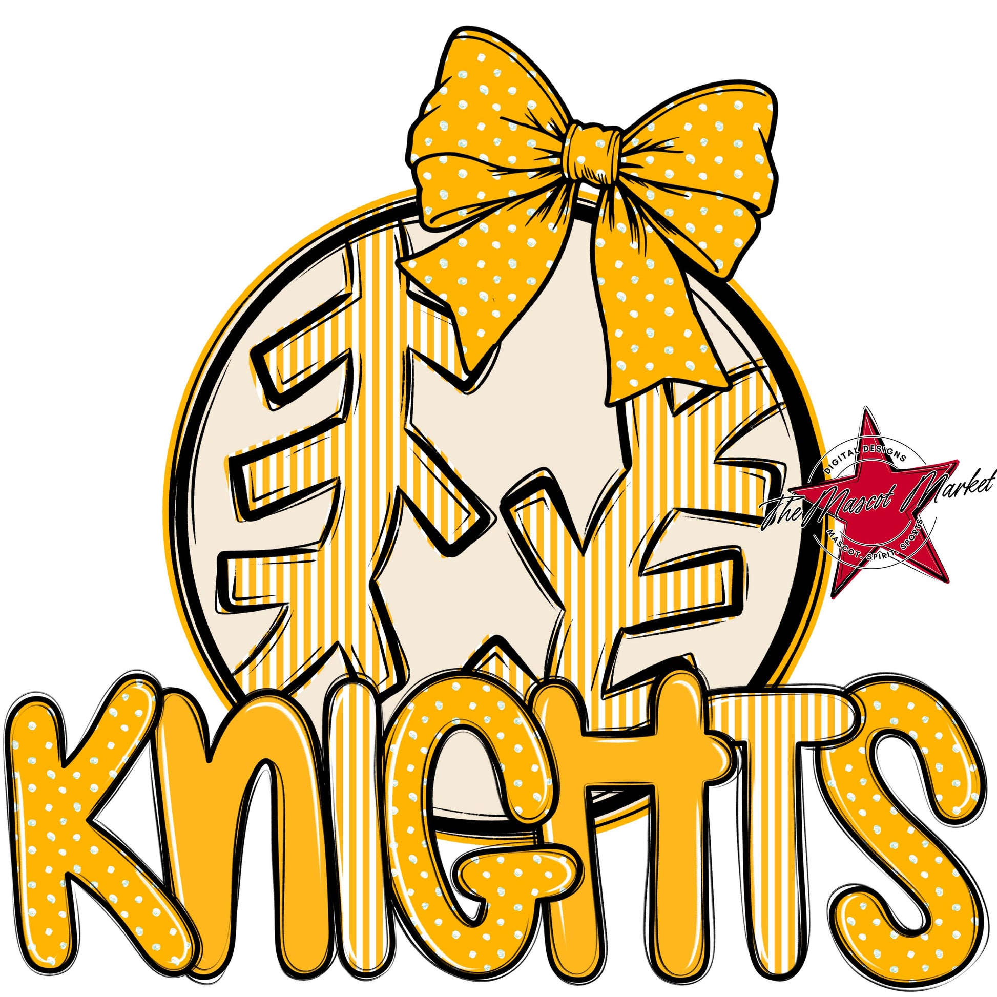 Knights Baseball-Softball Spirit Design-Yellow