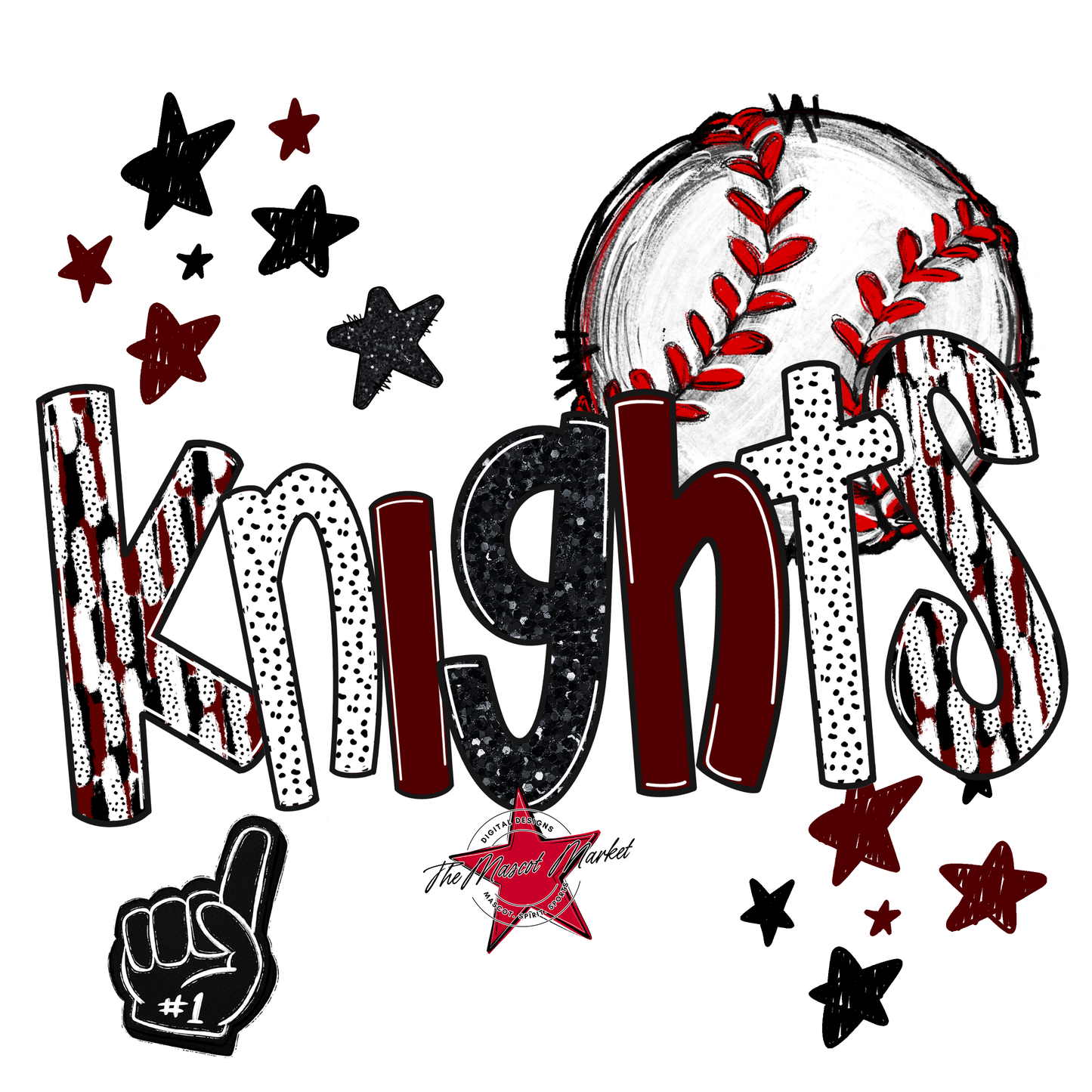 Knights Baseball Scrape-Maroon