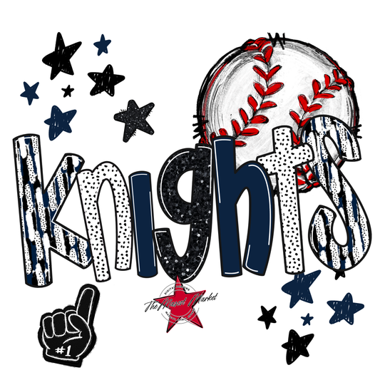 Knights Baseball Scrape-Navy