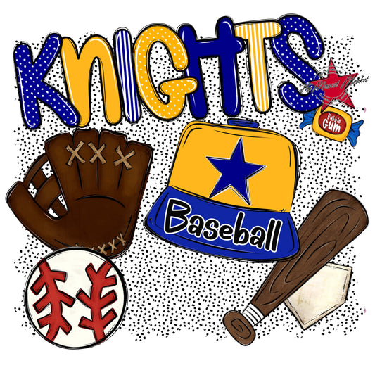 Knights Baseball Spirit-Blue & Yellow
