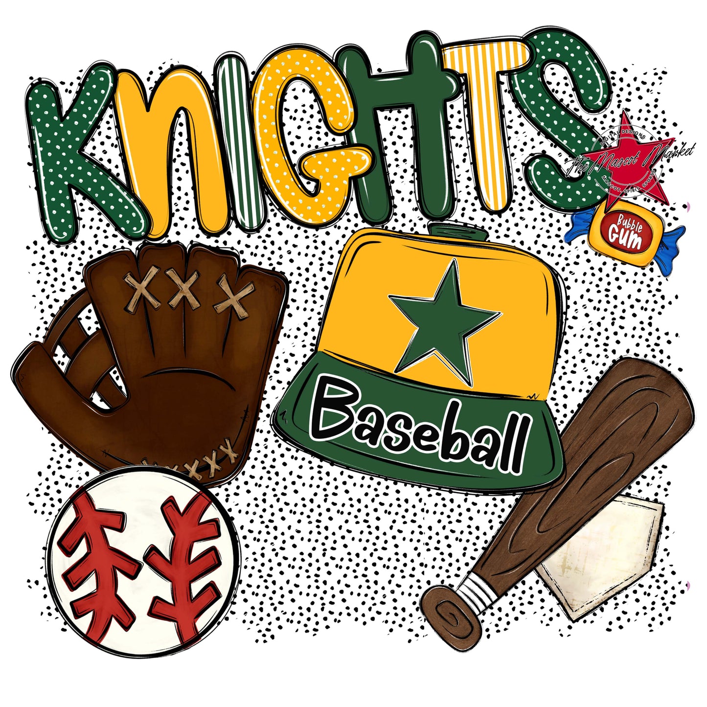 Knights Baseball Spirit-Green & Yellow