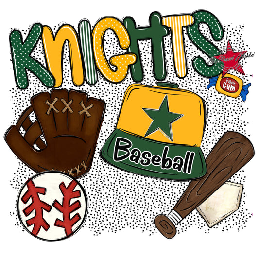 Knights Baseball Spirit-Green & Yellow
