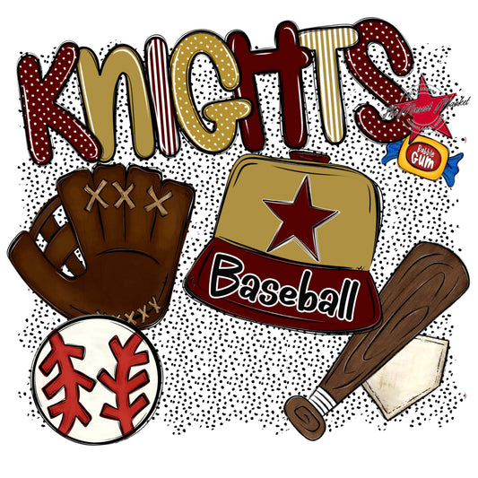 Knights Baseball Spirit-Maroon & Gold