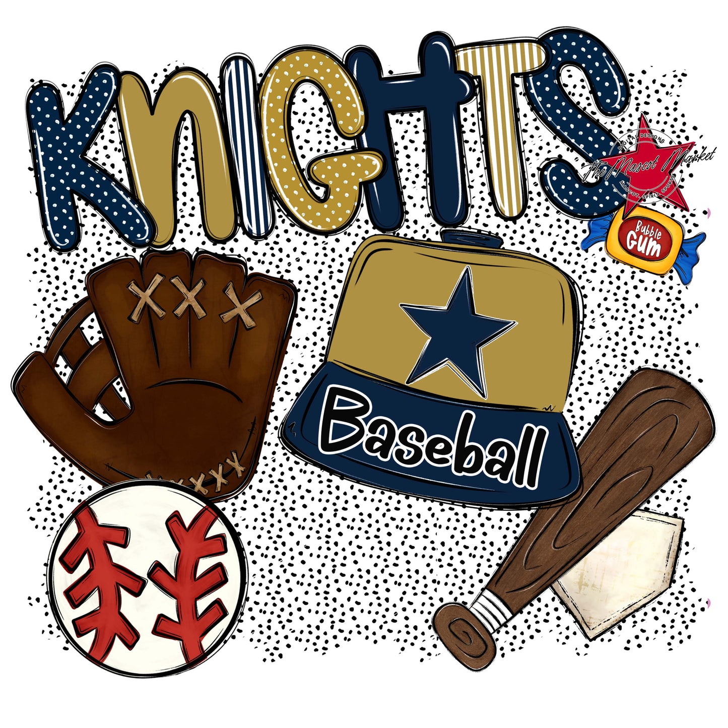 Knights Baseball Spirit-Navy & Gold