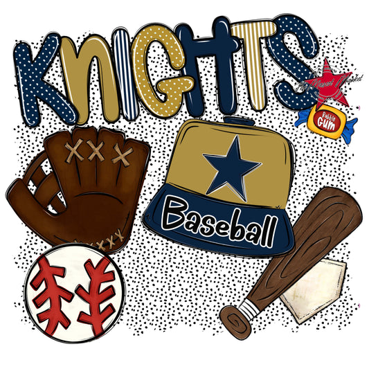 Knights Baseball Spirit-Navy & Gold