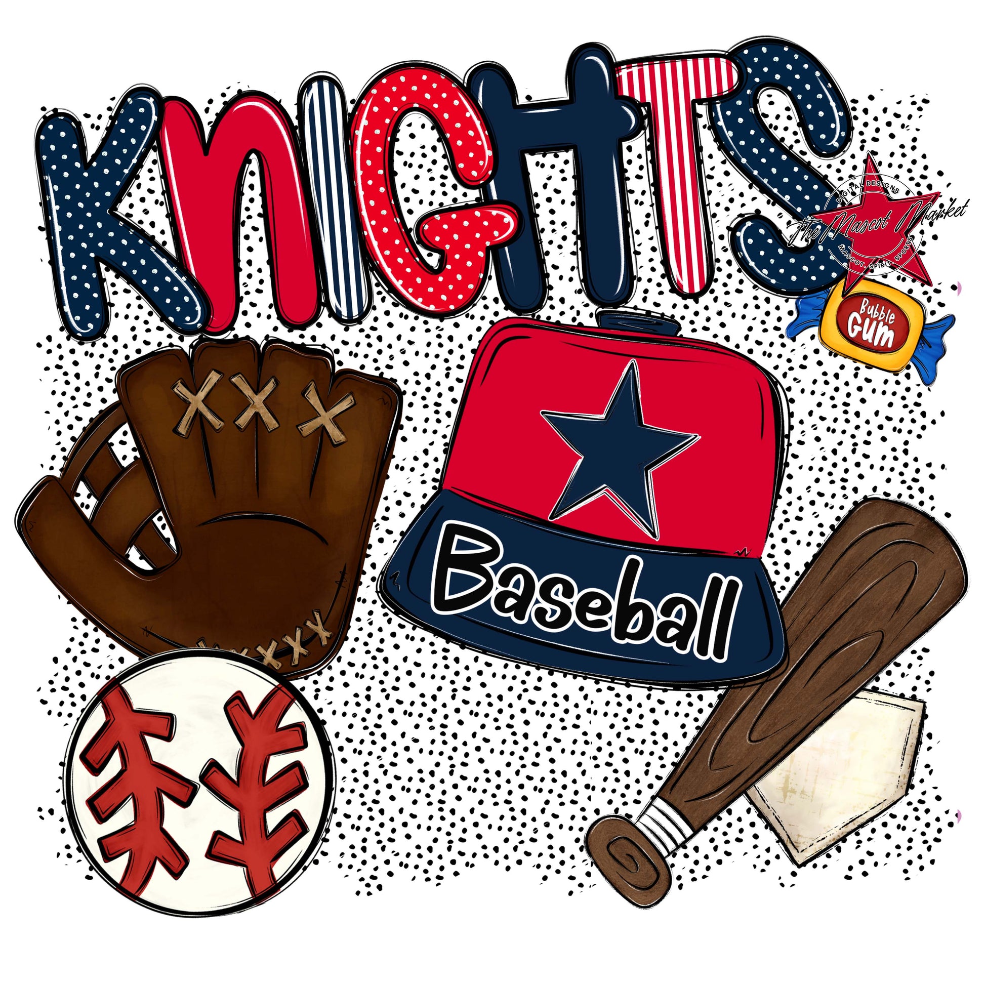 Knights Baseball Spirit-Navy & Red