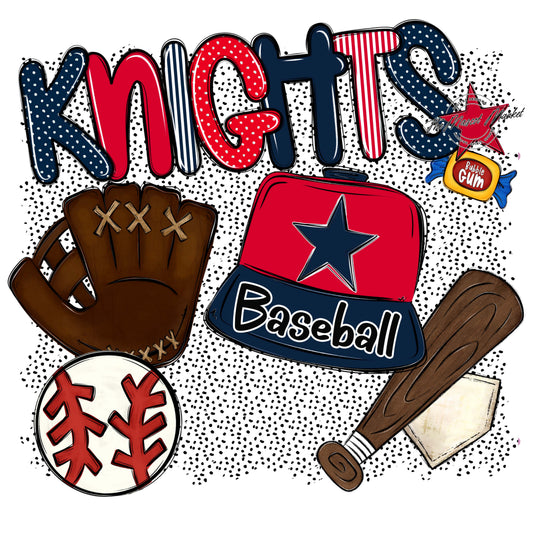 Knights Baseball Spirit-Navy & Red
