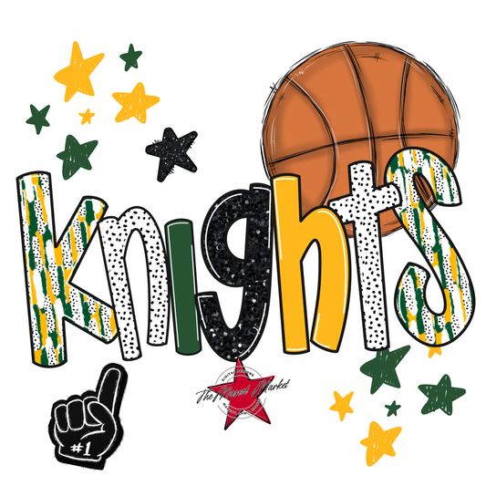 Knights Basketball Scrape-Green-Yellow