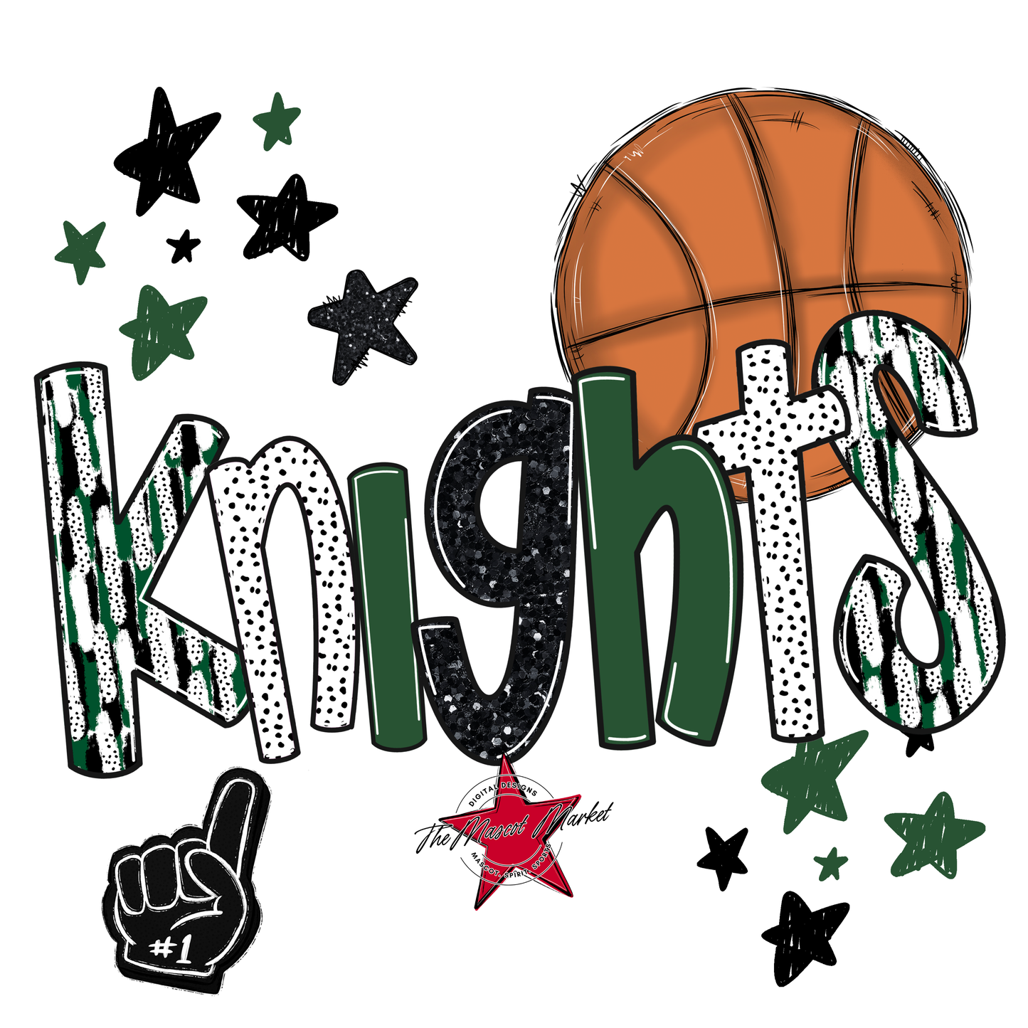 Knights Basketball Scrape-Green